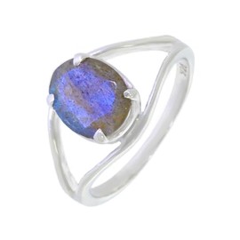ARTIPOL Ring with Genuine European Production French Style Jewellery Silver Ref 30-18B All Sizes and Various Stones, Silver Natural stone Silver, Labradorite