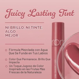 rom&nd Juicy Lasting Tint #18 Mulled Peach - K-Beauty Glossy Lip Stain | Hydrating, Long-Lasting, Non-Sticky Syrupy Finish | Natural Fruit-Inspired Co