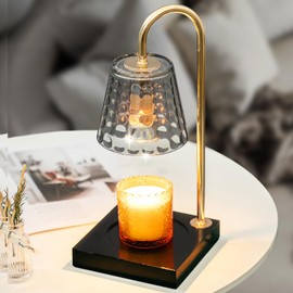 Mocalido Candle Warmer Lamp, Electric Candle Warmer, Birthday Gifts for Women Mom, Candle Top Melting, Glass Candle Heater Lamp with Timer Dimmer for Scented Jar Candle, Wedding Gifts, Black