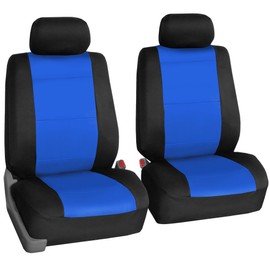 FH Group Car Seat Covers Front Set Neoprene -Car Seat Cover for Low Back Seats with Removable Headrest,Universal Fit,Automotive SeatCovers,Airbag Compatible,Car SeatCover for SUV,and Van Blue