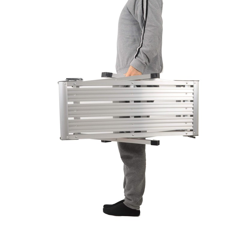 LEADALLWAY Work Platform Aluminum 30"x12"x20" Step Ladder Heavy Duty Foldable