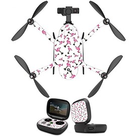 MightySkins Skin Compatible with GoPro Karma Drone Headphones wrap Cover Sticker Skins Cool Flamingo