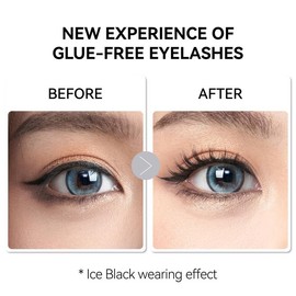 Wosado Soft Magnetic Eyelashes Extensions Set with Applicator, Lightweight, Waterproof, Reusable, Glue-Free, Eyeliner-Free, Makeup Lash Extensions:_#17 Ice Black All-in-One