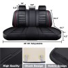 Black & Brown Full Set Leather 5-Seats Front Rear Protector
