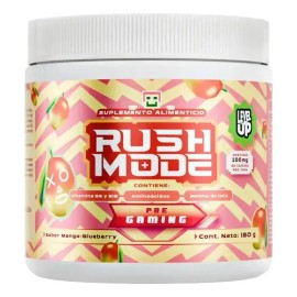 Level Up Rush Mode Preentreno Gamer  Nootropic Pre-Workout for Focus  Energy, 180g Mango Blueberry                                                    