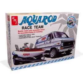 AMT - 1/25 Aqua Rod Race Team 1975 Chevy Van, Race Boat - Plastic Model Kit
