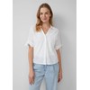 s.Oliver Loose Blouse with Broderie and Knot Detail, White
