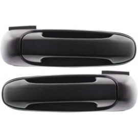 For Dodge Ram 1500 2002-2008 Exterior Door Handle Driver and Passenger Side | Pair | Rear | Textured Black | All Submodels | Replacement For CH1520109, CH1521109 | 55275685AB, 55275684AB