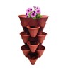 Shop4allsorts Set Of 6 Terracotta Colour Strawberry Trio Planter Flower