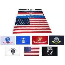 Trade Winds Wholesale Lot 3x5 USA + POW MIA + 5 Branches Military Set Flag Grommets 100D