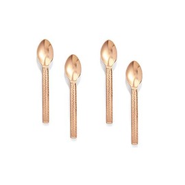 Elle Décor Demitasse Espresso Spoon Set Dishwasher Safe Stainless Steel Mini Spoons w/Easy Grasp Handles Perfect for Coffee Tea and Desserts 326811-4CDS Copper