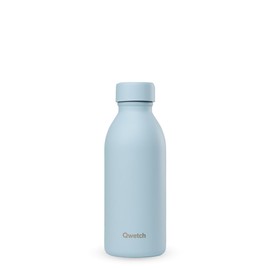 Qwetch ICON Thermos Flask 500 ml Stainless Steel Pastel Blue - Compact BPA-Free Drinking Bottle - Insulated Bottle for Coffee, Tea & Water - Leak-Proof, Sustainable, Design & Sports
