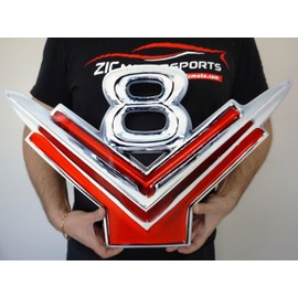 ZIC Motorsports Ford Y Block V8 Emblem Heavy Duty Large Metal Garage Wall Sign - 20" X 16"