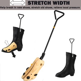 Unisex Pair of Professional Boot Stretcher Widener Shoe Stretcher,Wooden Cowboy Boots Tree for Wide Feet Women Men (M: (Men:7-8.5 | Women:7.5-9))