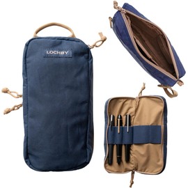 LOCHBY Venture Pouch | Multipurpose Tactical Mini Tool Bag | Durable Water Resistant Waxed Canvas | Dual-Sided Zipper Pouch | For Motorcycle, Bike, EDC, Pen, Pencil, Art, Tech & Travel
