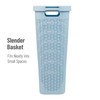 Mind Reader Slim Laundry Hamper with Lid, 40L Clothes Basket,