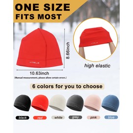 WRELS Winter Running Beanie Hat Thermal Stretchy Skull Caps Lightweight Cycling Sport Hat for Men Women Red