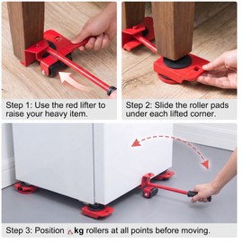 Furniture Mover Tool for Heavy Furniture – Lifter and Rolling Slider Set for Home and Office Moving