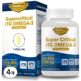 Nutri Power High-Concentration Supercritical Altige Omega-3 High Purity 1360mg 180 Capsules, 180 Tablets, 4 Pieces / 뉴트리파워 고함량 초임계 알티지 오메가3 고순도 1360mg 180캡슐, 180정, 4개