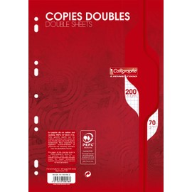 Clairefontaine 5616C - Pack of 100 Sheets Calligraphe Exam Sheets DIN A4 21 x 29.7 cm Squared 70 g White 1 Pack