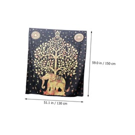 TEHAUX Elephant Tapestry Decoration Carpet Sofa Backdrop Elephant Pattern Tapestry Background Drop Photography Prop Wall Tapestry Yellow