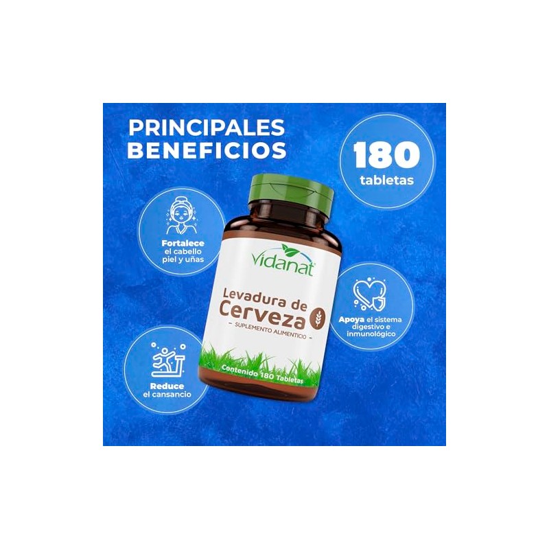 Vidanat Levadura de Cerveza 180 Tabletas – Suplemento Alimenticio de