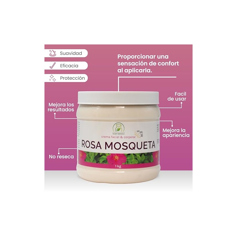 Crema De Rosa Mosqueta Con Filtro Solar Hidratación Profunda 1