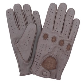 Leatherick Men's Driving Gloves - Soft, Perforated Driving Gloves with Breathing Knuckle Holes, Ideal for Outdoor and Travel, Tan brown
