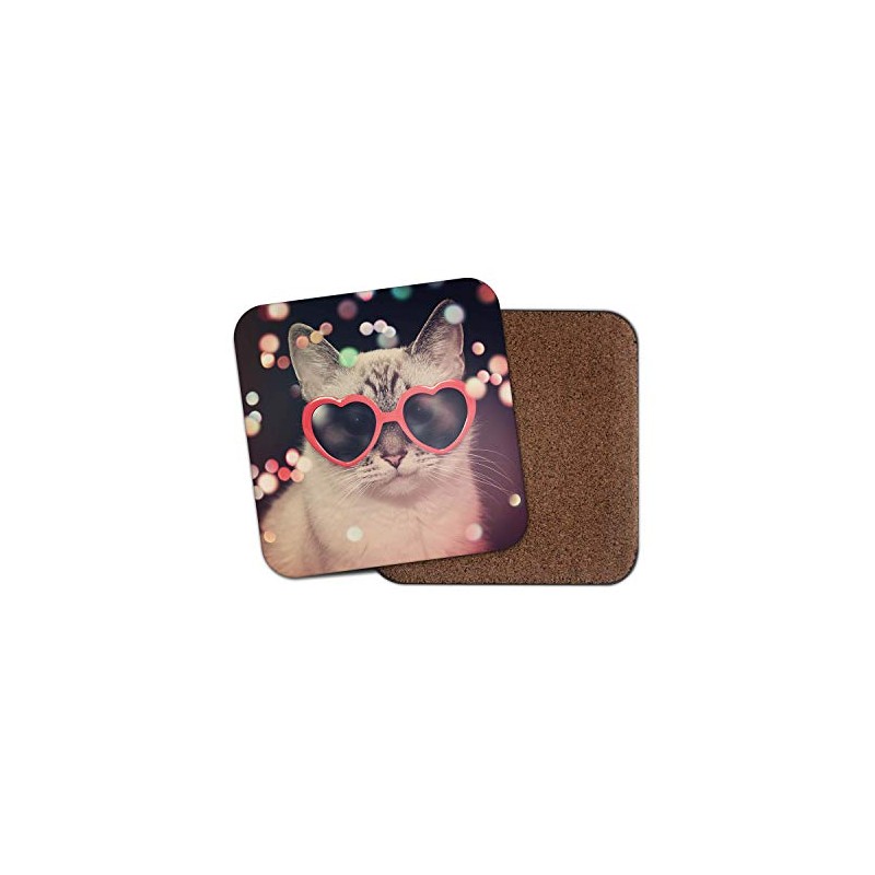 1 x Cat Drinks Coaster - Funny Cats Girls Daughter