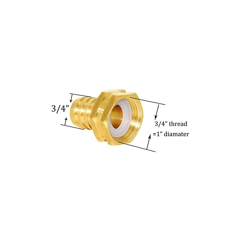 Joyway - Conector de manguera de agua de latón hexagonal