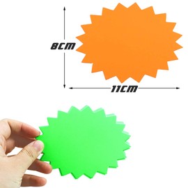 Twdrer 80PCS 4 Assorted Bright Color Small Star Burst Signs(3.15" x 4.33"),Neon Fluorescent Paper,Burst Solar Signs Display Tags to Boost Sales for Retail Store,Party Favors