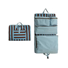 SMQH Symqhe 4-in-1 Foldable Travel Packing Luggage Organizers for Travel Accessories, Space Saver for Carry-On and Weekend Trips （Blue Coffee）