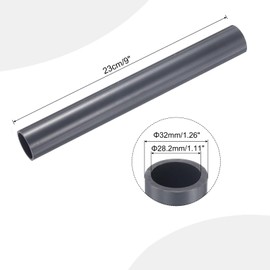 MECCANIXITY 1 Inch PVC Rigid Tube Round Pipe Tubing Hardware Tubing 28.2mm ID 32mm OD 9" Length Light Grey High Impact for Water Pipe, Crafts, Cable Sleeve