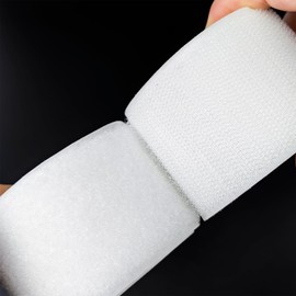 Matenf Hook and Loop Strips with Adhesive, 2 Inch x 10 Feet, Excellent Grip, Strong Sticky Back, Heavy Duty, Mounting Tape, Double Side Tape for Fixing and Hanging, Home School and Office Use, White