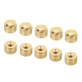 PATIKIL M5x0.8 Cap Nut, 15 Pack Acorn Nut Screw Knob Cap Insert Bolt Cover Female Thread Knurled Decorative Hardware Fittings Light Fixtures Gold Tone