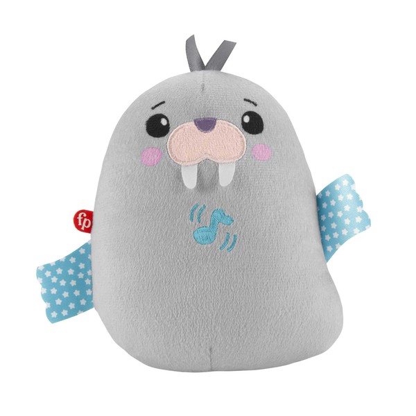 ​Fisher-Price Chill Vibes Walrus Soother, take-along musical plush toy with calming vibrations for infants