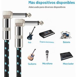 Paquete de 3 cables de conexión de guitarra de 6 pulgadas, chaqueta
