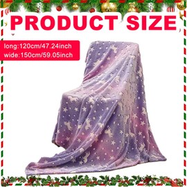Copbopwn Glow in The Dark Blanket 120X150CM Soft Flannel Fleece Blanket Purple Unicorn All Season Blankets for Kids Soft Warm Fleece Material Bed Throw for Boys Girls