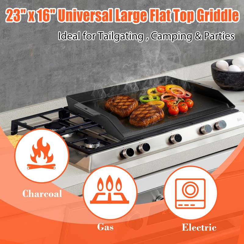 SearCook 23" x 16" Cast Iron Griddle for Gas Grill