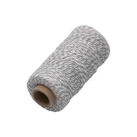 JAM PAPER Twine - Grey & White Baker's Twine - 100 Yards - Sold Individually