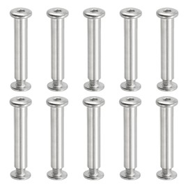 PATIKIL Hex Chicago Screws, 20 Set Binding Screw Posts M6 x 40 mm Connecting Hex Drive Socket Cap Bolt Nuts for Scrapbook Leather Belt Album Photo Furniture Repair, Silver