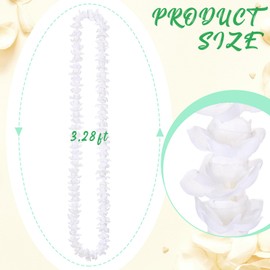 Daifunli Pikake Lei Hawaiian Luau Lei Graduation Lei Hawaiian Wedding Accessories Artificial Pikake Garland for Wedding Graduation Hawaiian Party, 3.28ft