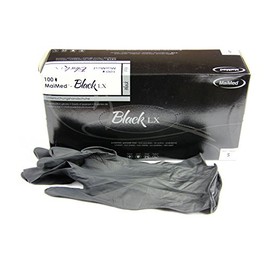 Latex Gloves Box with 100 Pieces, Black, Size: S - XL s Black