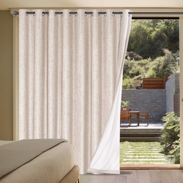 H.VERSAILTEX Linen Blackout Curtains Durable Thick Textured Linen Look 100%