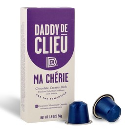 Daddy De Clieu Ma Chérie Coffee Pods (Rich & Chocolatey, Brazil & Columbia, 100% Arabica Blend), Compatible with Nespresso Original Line Machines, Recyclable Aluminum Capsules, 70 Count