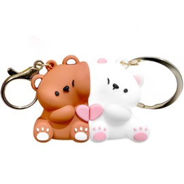donciety 2 Stück Schlüsselanhänger für Paare Süßes Valentinstagsgeschenk für Freundin und Freund. Passender Schlüsselanhänger für Paare(Bär)