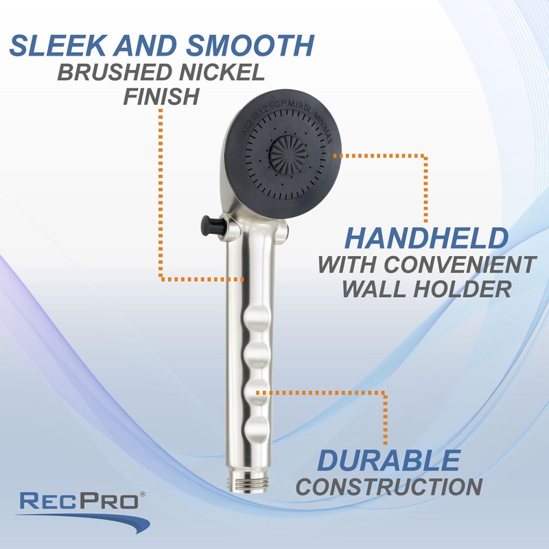 RecPro RV Handheld Shower Head and Hose with Shut Off
