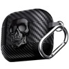 YSNZAQ Skull Design Case for AirPods 4, Cool Carbon Fiber
