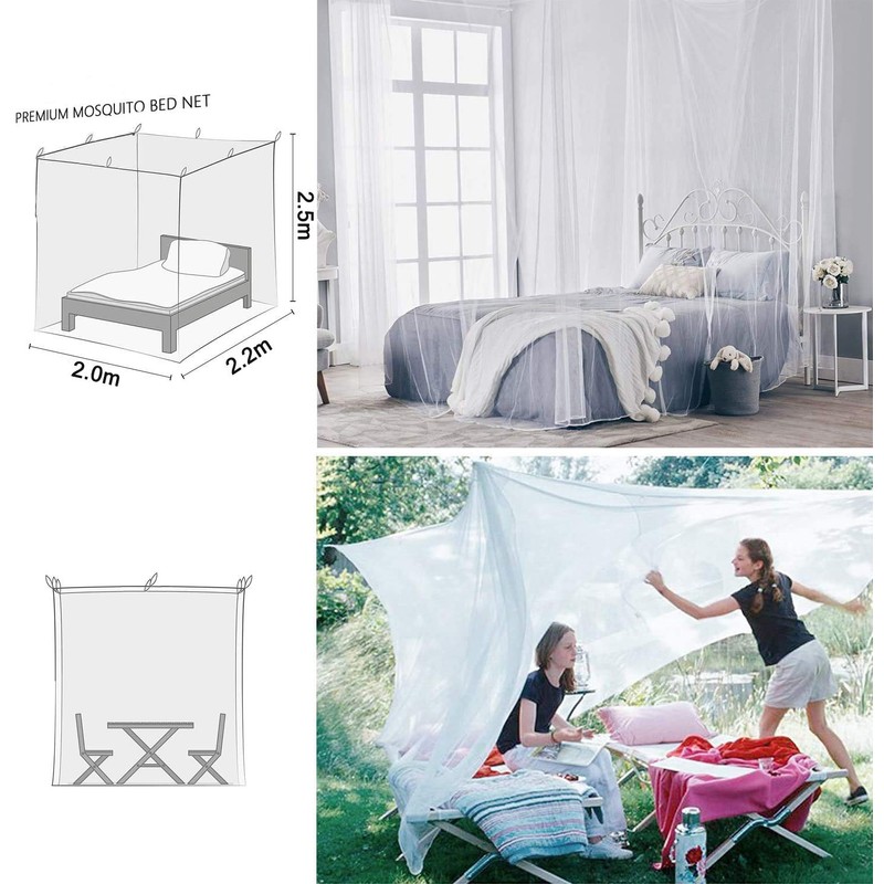 Mosquito Net for Double Bed 4 Corner Post Elegant Mosquito