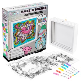 Fashion Angels Make a Scene! DIY 3D Shadow Box Kit, Create & Customize 3 Unique Designs with Acrylic Paint Markers, Fun Craft Activity for Kids Ages 8+
